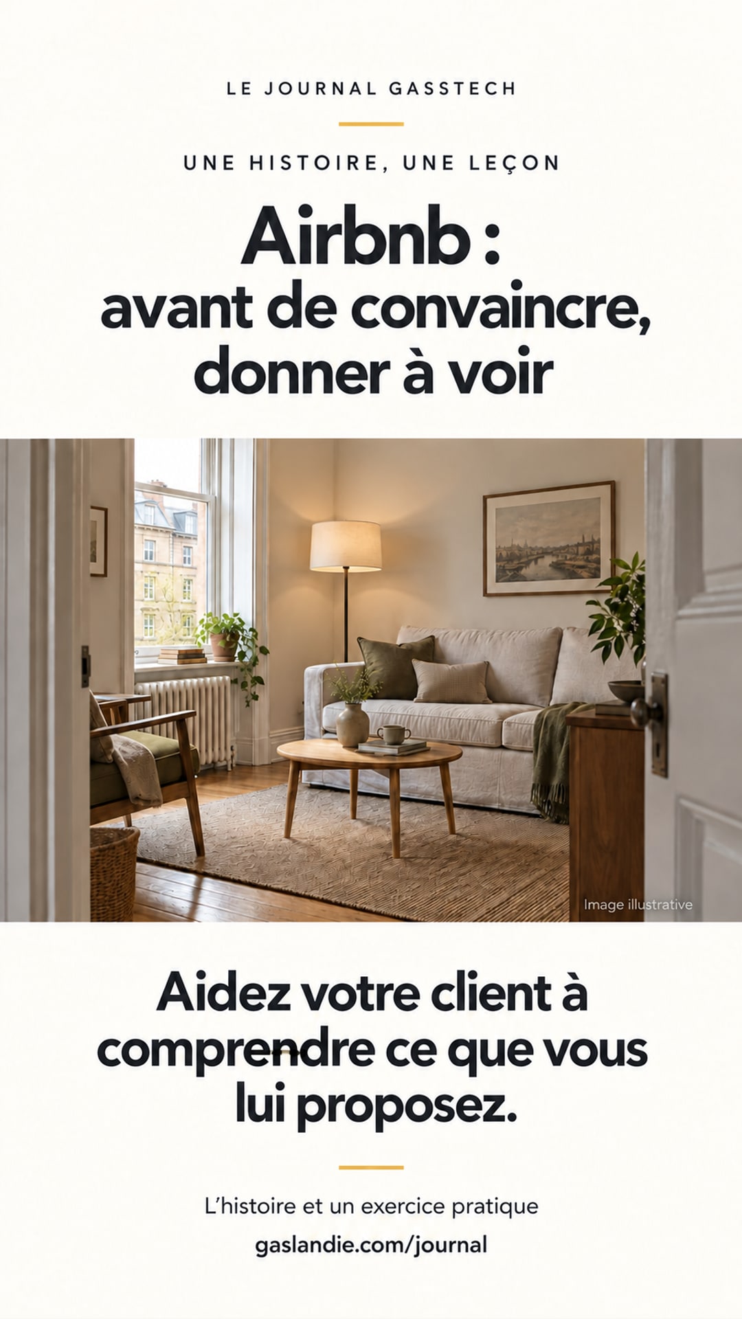 Aperçu vertical de l’histoire Airbnb pour les stories et statuts.